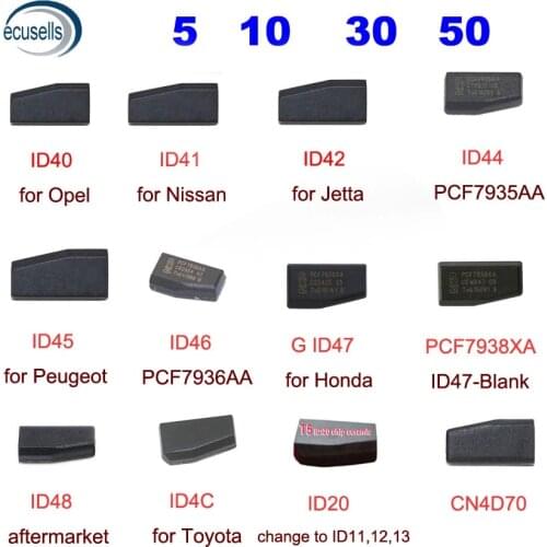SALE! ID40 for Opel ID41 for Nissan ID42 for Jetta ID44 ID46 ID45 ID47 for Honda ID48 ID20 ID4C CN4D70 Transponder Car Key Chip