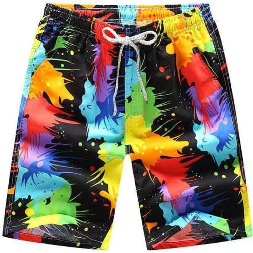 Plus Size Men Beach Shorts Printed Casual Loose Shorts Surfing Shorts Summer Swim Trunks Beachwear (Size M-4XL)