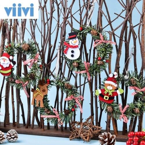 Christmas Garland Wreath Artificial Vine Hanging Pendant Floral Foliage Christmas Decore 2022 New Year Xmas Lanyard vine navidad