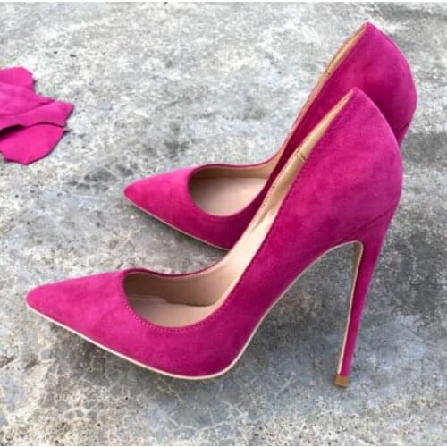 Rose Pink High Heels 12cm Women Pumps Pointed Toe Shallow Wedding Party Woman Shoes RM005 CHENSIR9