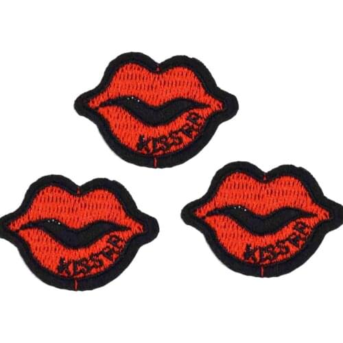 Diy kiss patches for clothing iron embroidered patch applique iron on patches sewing accessories badge stickers for clothes bags