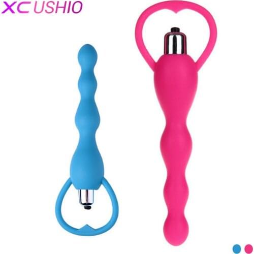 Silicone Anal Vibrator Butt Plug Clitoris Vibrator Anal Massager Sex Products Anal Beads Plug Sex Toys for Woman