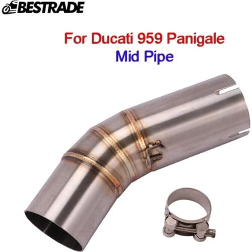 Mid Pipe For Ducati 959 Panigale Motorcycle Exhaust Connect Middle Pipe Link Tube Slip On 60.5mm Mufflers Stainless Steel