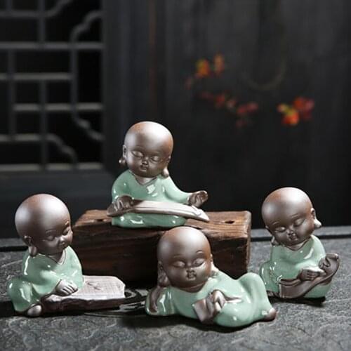 Buddha statue small monk boutique purple sand house ornaments purple sand small carved tea pet home decoration accessories