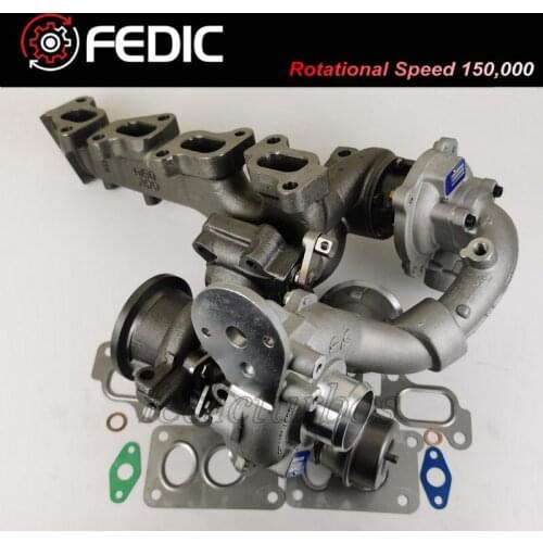 Twin Turbocharger R2S KP35K04 10009700065 53049880102 turbine full turbo for VW Amarok 2.0 BiTDI 120 Kw 163 HP CFCA 2010