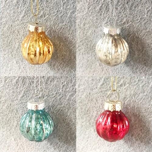 Christmas tree ornaments glass ornaments small shopping mall display window foreign trade 4cm melon grain ball
