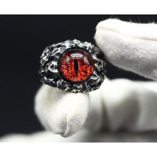 Vintage Demon Evil Eye Rings for Men Women Personality Male Punk 4 Colors Ring Jewelry Mens Bar Night Club Accessories Gifts