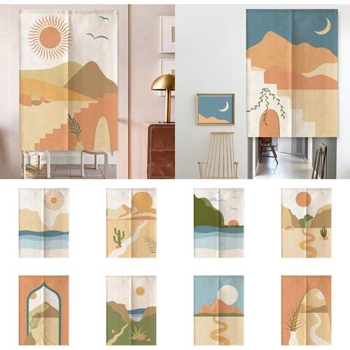 Bedroom Door Curtain Office Geomantic Curtain Half Panel Curtain Partition Curtain Blackout Curtain Doorway Hanging Curtain