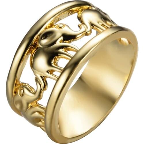 Ring Retro Female Elephant Titanium Steel Ring European and American Jewelry Electroplating Golden, 2021 Summer New Ring