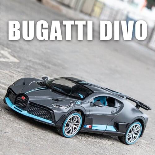 1:22 scale wheels Bugatti super sport car divo metal model with light and sound diecast vehicle pull back toy collection for boy