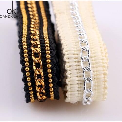 1yard/lot Beaded Lace Trim Tape Fabric Ribbon DIY Collar Sewing Garment Headdress materials Leaf Lace