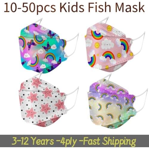 10/50pcs Mascarilla Disposable Face Mask Adults Designs Mask For Face Women 4-ply Fish Style Face Masks Halloween Cosplay