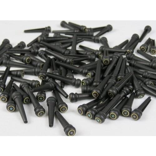 10sets Ebony+brass ring Abalone inlay Acoustic Guitar Pressure string column H-05