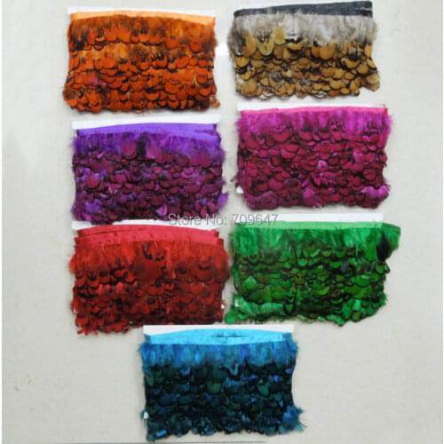 10yards/lot!Clothing Applique Trimming Craft Reeves Pheasant Feather Strip Fringe,5cm width,6Colours for choice