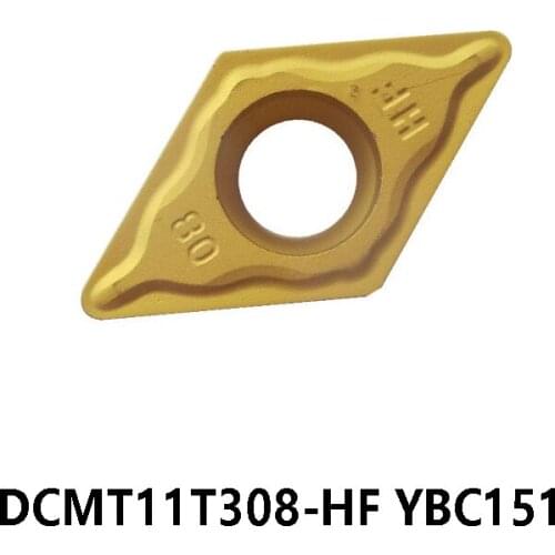 100% Original DCMT11T308-HF YBC151 Carbide Inserts for Steel DCMT 11T308 DCMT11T3 Lathe Cutter Turning Tools 10pcs/box
