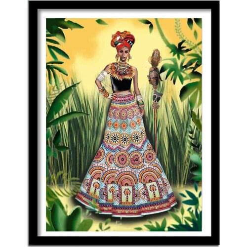 5D Full Square Round Diamond Painting African Woman Portrait Mosaic Kit Handmade Hobby Cross Stitch Mystery Art Decor,EE1835