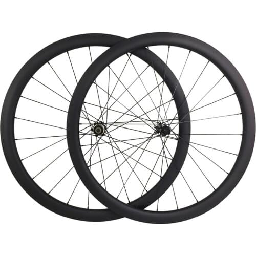 1360g 700c 42mm asymmetric clincher tubeless road disc bicycle carbon wheels 25mm UD 3K 12K Twill 24H Novatec D411SB D412SB