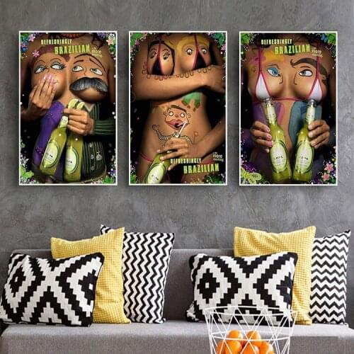 Brazilian Beer Festival Sexy Beauty Picture Art Wall Decoration Canvas Painting Is Used for Party and KTV and Bar Decor Posters