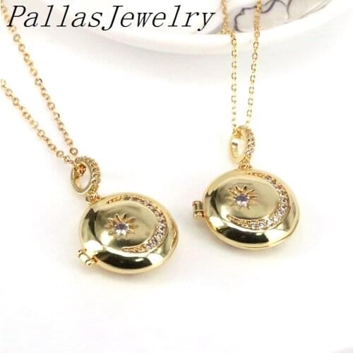 5Pcs Gold-Color Link Chain On The Neck Star Moon Hollow Pendants and Necklaces Round Shape Femme Trendy New Jewelry