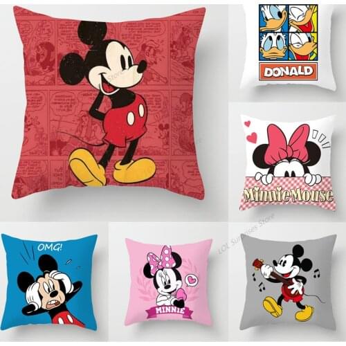 Disney Mickey Minnie Pillow Case Anime Body Pillow Covers Decorative Baby Kids Cotton Bedroom Decorations for Home Textile