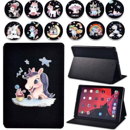 Unicorn Cartoon Case for Apple Ipad 8 2020 8th Generation 10.2 Inch Tablet PU Leather Scratch Resistant Protective Case