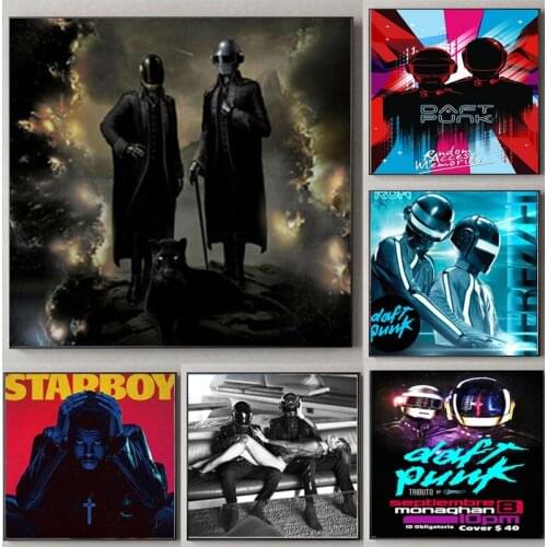 Daft Punk Starboy Bangalter Art Rap Music Album Star Canvas Painting Poster Prints Wall Pictures for Living Room Home Decor