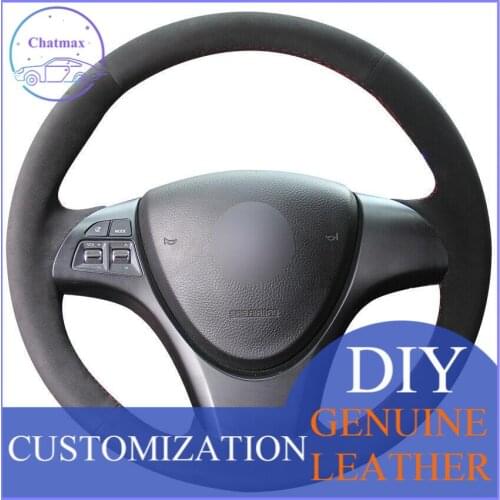 For Suzuki kizashi 2010 Black carbon leather Suede DIY Steering Wheel Cover anti-slip design all season