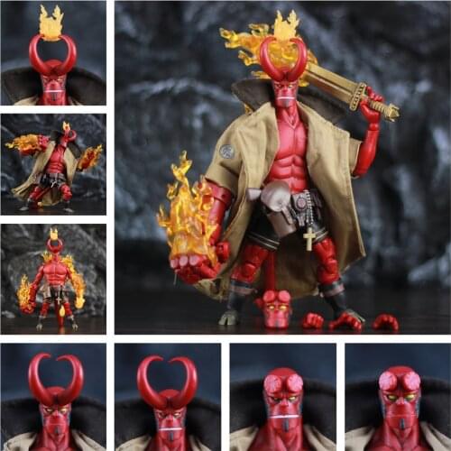 Hellboy Anung Un Rama 1/12 6" Action Figure Cloth Gown Sword Gun KO 1000toys Mike Mignola Big Baby Variant Comic Movie Toys Doll