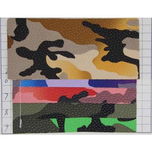 Factory wholesale 1.2mm thickness semi-PU leather embossed camouflage bags handbags faux leather fabric material