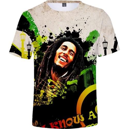 Bob Marley T Shirt Summer 3D print Short Sleeve Men/Womens Personality Tee Fashion Casual Cosplay kids tees