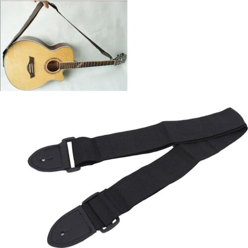 Guitar Strap Leather Head Adjustable Shoulder Strap For Guitar Electric Guitar Bass Guitar Parts Accessories Black New