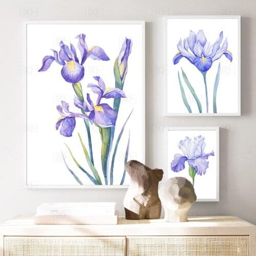 Purple Flower Art Canvas Painting Prints and Posters Modular Wall Art Picture for Living Room Modern Home Decor Yx109