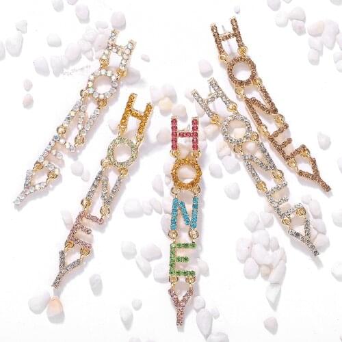Honey Sweet Letters Long Drop Earrings for Women Dangle Jewelry Crystal Earings Jewellery Cute Girls Ladies Christmas Gift Boho