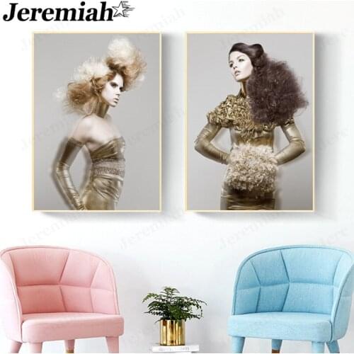Fashion Beauty Canvas Painting Hair Salon Beauty Poster Wall Art Modern Home Barber Shop Decoration Accessories