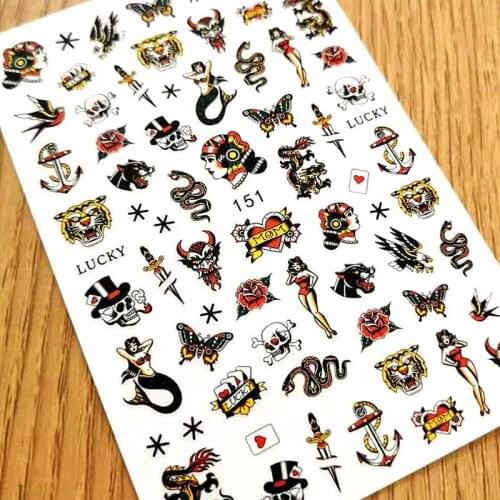 Newest EB 150 152 design nail sticker decal stamping back gule DIY nail decoration wraps