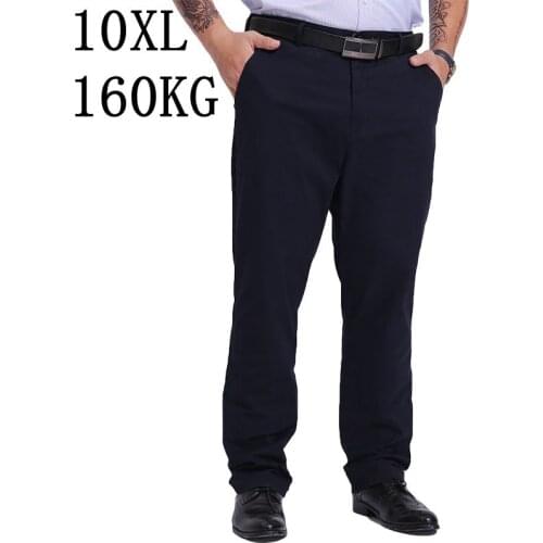 2019 New Casual Pants Men Cotton Loose Business Trousers Male Brand Clothing High Quality Mens Pants Plus Size 8XL 9XL 10XL