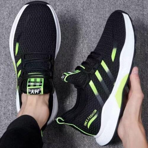 New fashion outdoor casual sports mens shoes fly woven mesh light and breathable large size mens shoes for sale at low prices