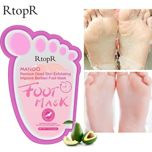 RtopR Peeling Foot Mask Exfoliating Dead Skin Improve Dry Cracked Foot Skin Repair Whitening Pedicure Moisturizing Foot Care
