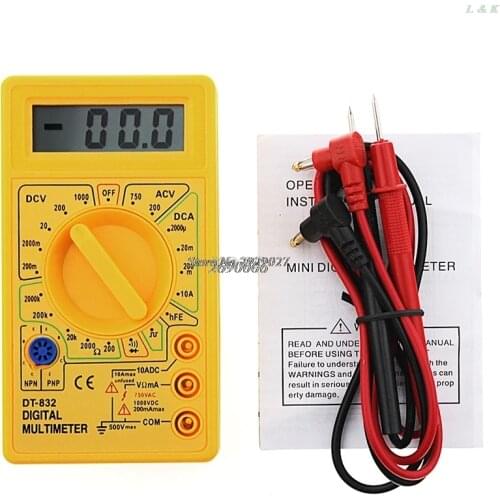 Professional DT832 Digital Multimeter LCD DC AC Voltmeter Ammeter Ohm Tester APR27_30 M10 dropship