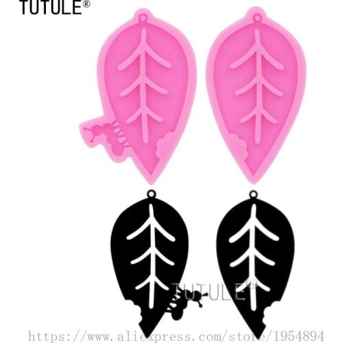 Ant leaf silicone mold,great for jewelry making earring keychain Necklace mould, for cake polymer clay sugar craft sha pes mold