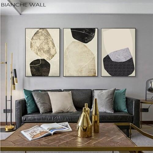 Nordic Abstract Art Geometric Shape Texture Line Decorative Painting Poster Wall Art Canvas Print Painting Wall Pictures