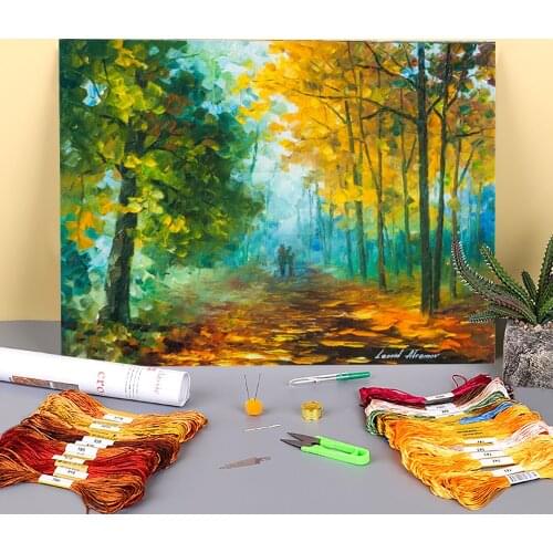 Hide And Seek Printed Water-Soluble Canvas 11CT Cross-Stitch Kit DIY Embroidery DMC Threads Handicraft Knitting Package
