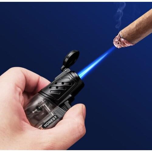 Honest High temperature small welding torch Butane inflatable gas cigar pipe Cigarette lighter jet Turbo torch flame Smoking set