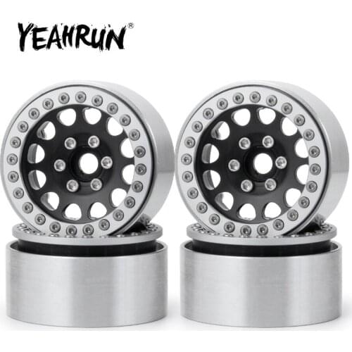 YEAHRUN 4pcs/set 1/10 RC Rock Crawler Metal Alloy 1.9" Wheel BEADLOCK Rim for TRX-4 Axial SCX10 Tamiya CC01 D90