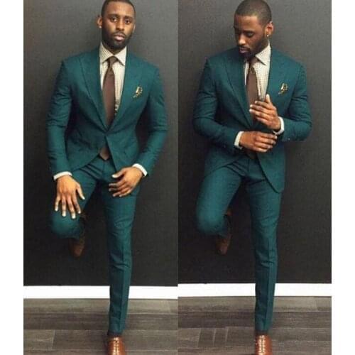 Green Slim Fit Mens Suits Jacket + Pants + Tie Handsome Groom Tuxedos Spring Hot Sell Wedding Suits Groom Ebel