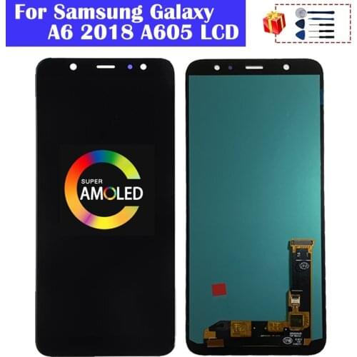 Super AMOLED LCD Screen For Samsung A6+ A605 A6050 LCD Display Touch Screen Digitizer For Samsung Galaxy A605 LCD A6+ A6 Plus