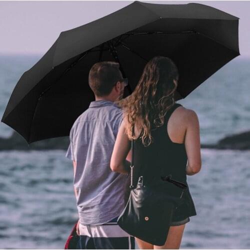 Anti-UV Umbrella 3 Folding Outdoor Rain Umbrellas Rainy Day Automatic Umbrella Strong Black Coating Double Layer Sunshine