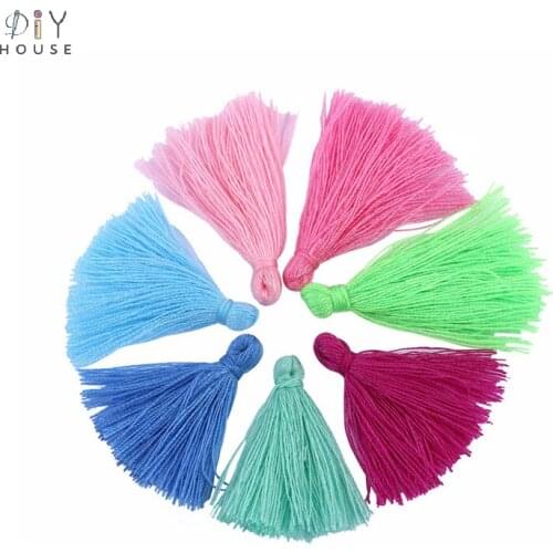 100Pcs Mini Tassel Fringe Pendant DIY Crafts Materials Small Tassels Trim Garments Curtains Decor Earrings Jewelry Components