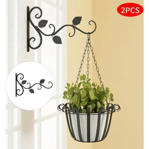 2X Garden Decoration Outdoor Wall Hanging Plant Flower Pot Basket Hanger Hook Suitable For Home Courtyard Garden