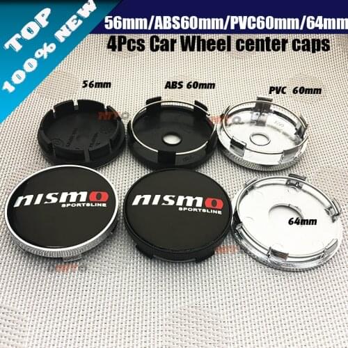 4pcs/set 60mm 56mm 135mm 64mm for Nismo Logo Car Wheel Center Cap Hub Caps Car Rims Cover Badge Emblem Car Decoration